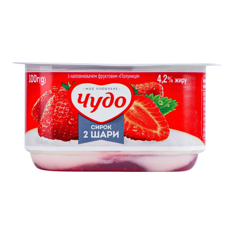 Сирок Чудо 100г 4.2% полуниця ванночка