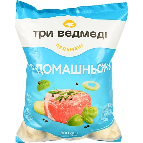 Пельмені Три Ведведі 800г по-домашньому