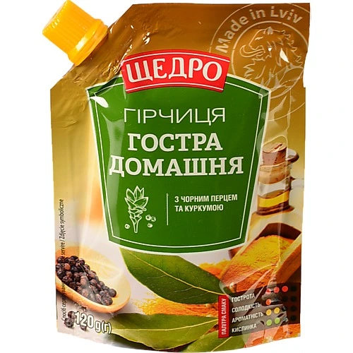 Гірчиця Щедро 120г гостра домашня д.п