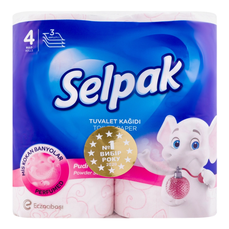 Selpak Туалетний папір ароматизований   Пудра.  4 шт. ШК
