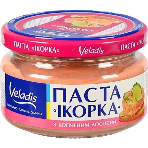 Паста Veladis 160г ікорка зi шматоч. коп. лососевих риб