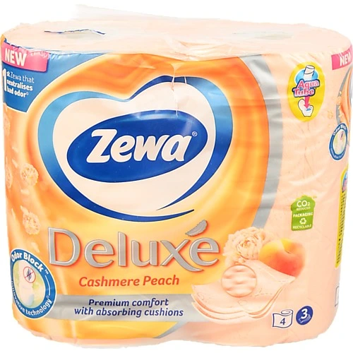 Туалетний папір Zewa Deluxе 3х сл персик 4шт                        100-107