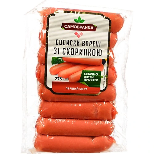 Сосиски зі скоринкою 275г 1с  Самобранка