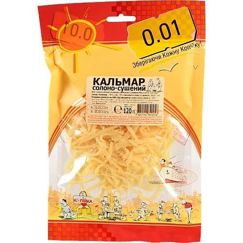 Кальмар 0.01 120г  солоно сушений