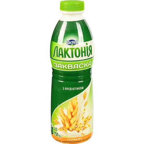 Напiй Лактонія 750мл 1.5% закваска злакі пляшка