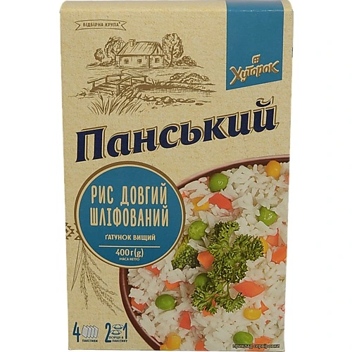 Рис Хуторок панський 400г довгий шліфований