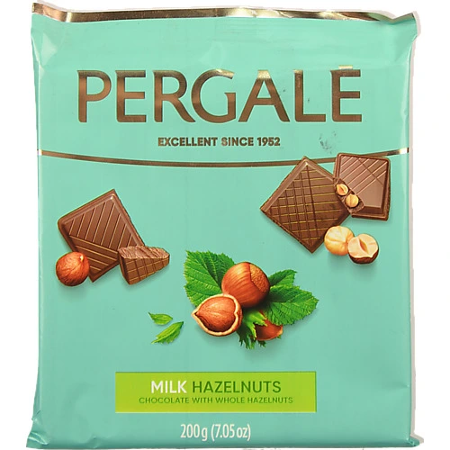Шоколад Pergale 200гр молочний з фундуком