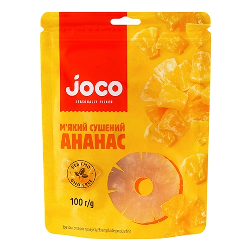 Мякий сушений ананас Joco 100г дойпак