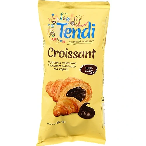 Круасан Кіївхлiб 65г шоколад горіх tendi