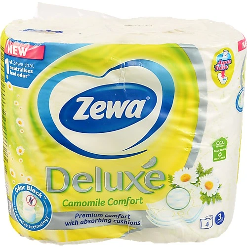 Туалетний папір Zewa Deluxе 3х сл ромашка 4шт                        100-107