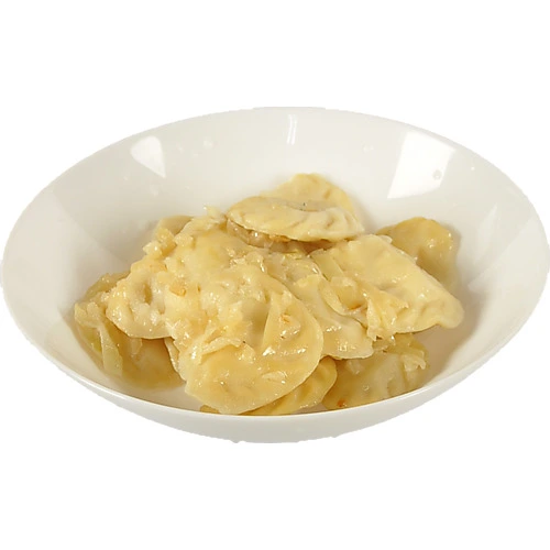 Вареники з картоплею та зажаркою з цибулі