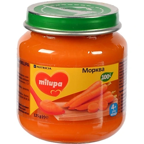 Пюре дитяче Нутріція 125г морква milupa вiд 4мiс.