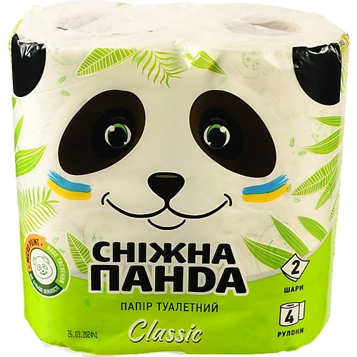 Туалетний папiр Снiжна панда 4 шт класiк