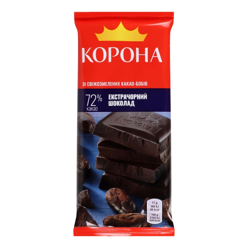 Шоколад Корона 85г екстра чорний