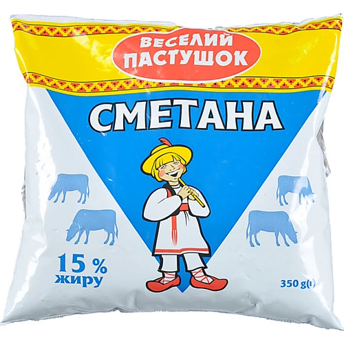 Сметана Веселий Пастушок 350г 15% п.е