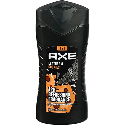 Гель д.душу та шампунь Axe 250мл лезер энд кукіс