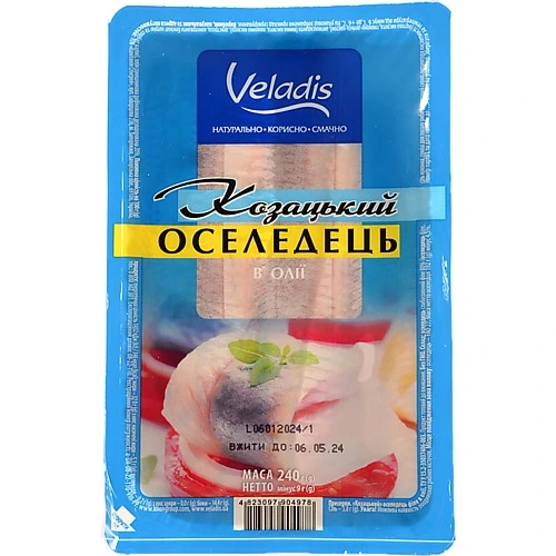 Оселедець Veladis 240г філе в олії