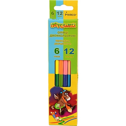 Олівець Marco cOLOR 2-х сторiн пегашку 6 шт 1011-6СВ