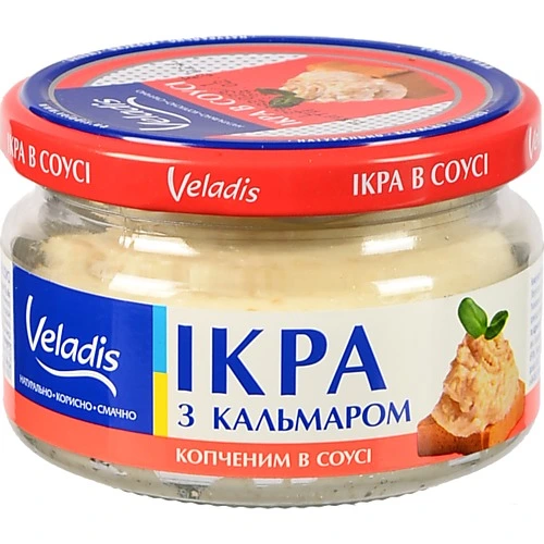Ікра у соусі Veladis 160г зі шматочками копченого кальмара
