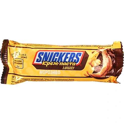 Морозиво 5% Крем-паста з арахісу Snickers м/у 39г