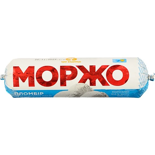Морозиво Три Ведмеді 500г моржо пломбір п.е