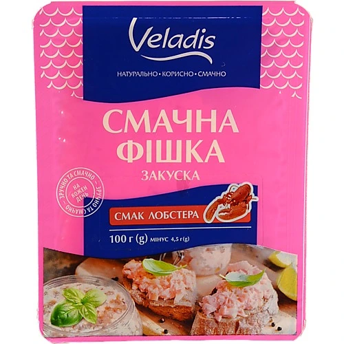 Закуска Veladis 100г смачн.фішка креветкова зі смаком лобстера