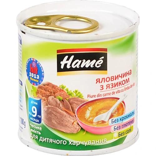 Пюре Hame 100г яловичина з язиком