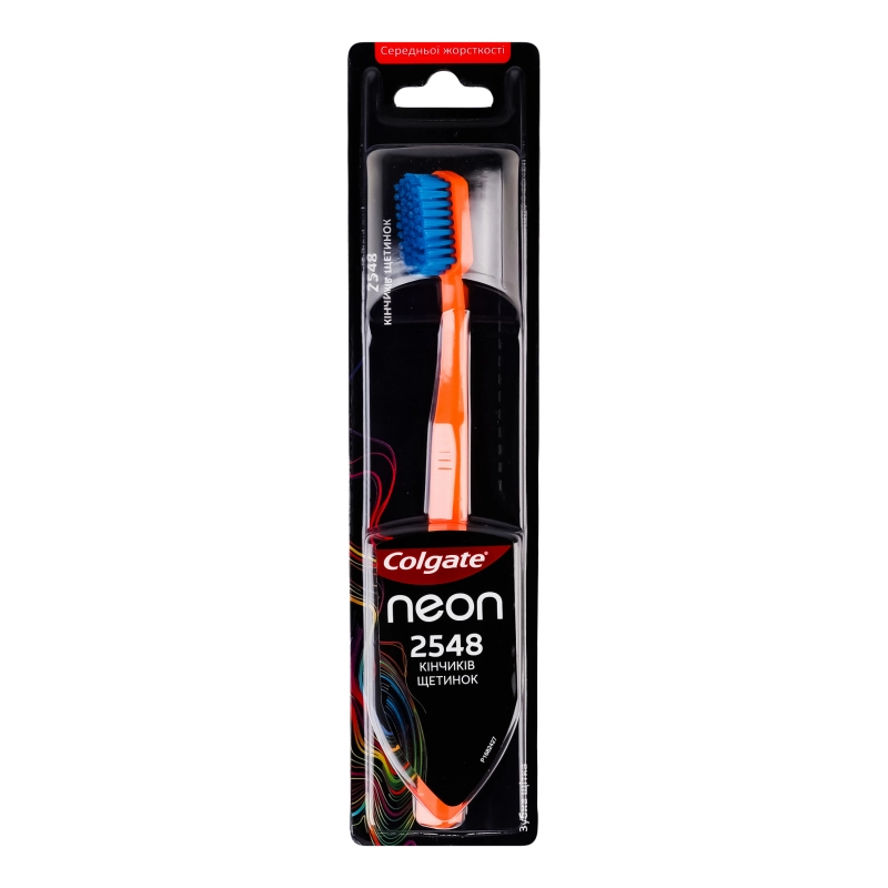 Щітка зубна середньої жорсткості 2548 кінчиків щетинок Neon Colgate 1шт