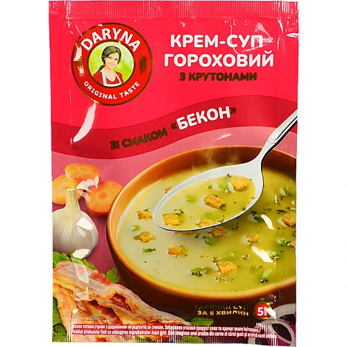 Крем-суп Daryna 18г гороховий бекон з крутонами
