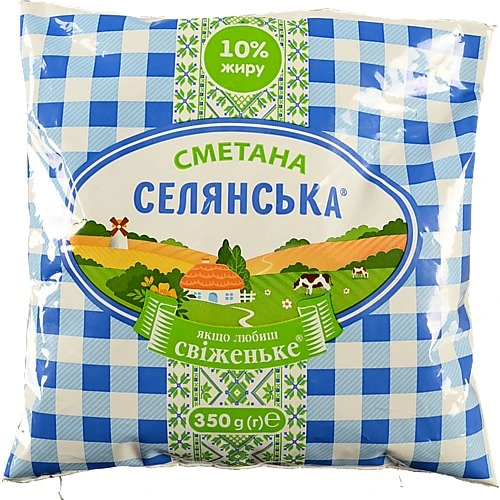 Сметана Селянська 350г 10% пл.