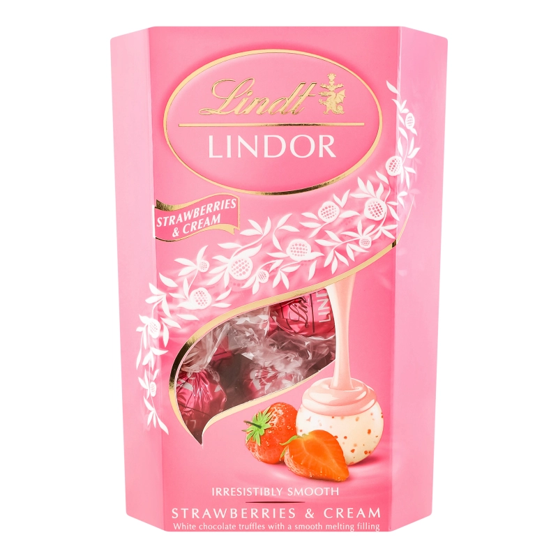 Цукерки Strawberries&Cream Lindor Lindt к/у 200г