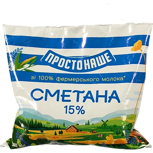Сметана Простонаше 350г 15% п.е.