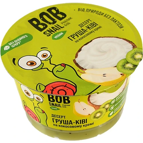 Десерт Bob Snail 180г груша ківі на кокосовому кремі  ст