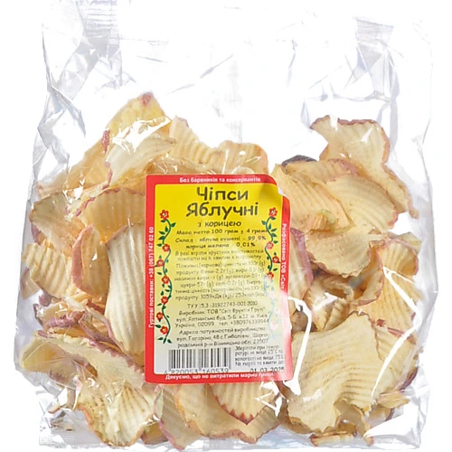 Чіпси Світ Фруктів 100г яблучні з корицею фас.