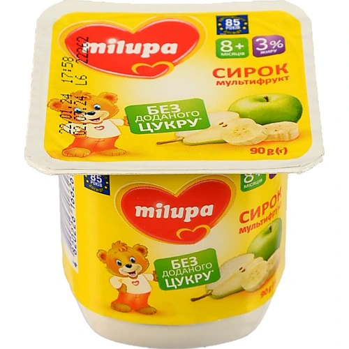 Сирок Мілупа 90г 3% мультифрукт ст