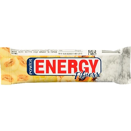 Батончик-мюслі Power  Energy 30г тропічні фрукти