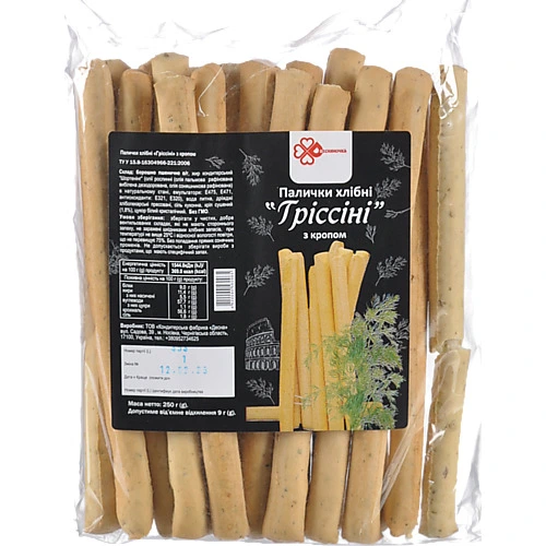 Палички хлібні з кропом Гріссіні Десняночка м/у 250г