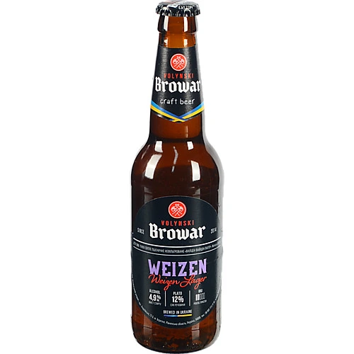 Пиво 0.35л 4.9% світле нефільтроване Weizen Weizen lager Volynski Browar пл