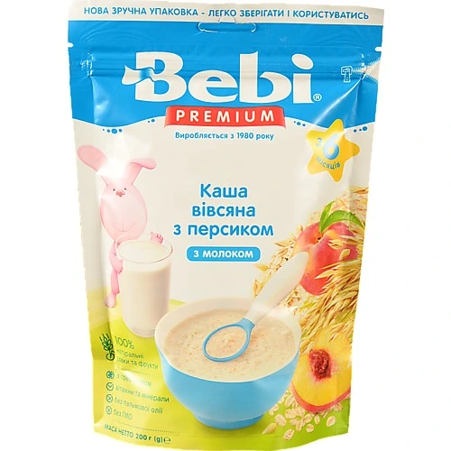 Каша Бебі 200г молочна вівсянка персик преміум