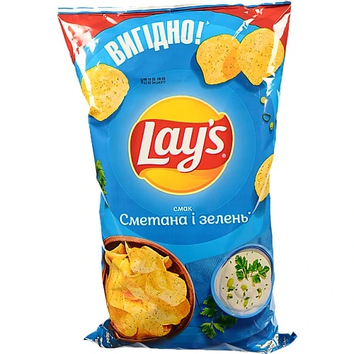 Чiпси Lays 170г сметана зелень