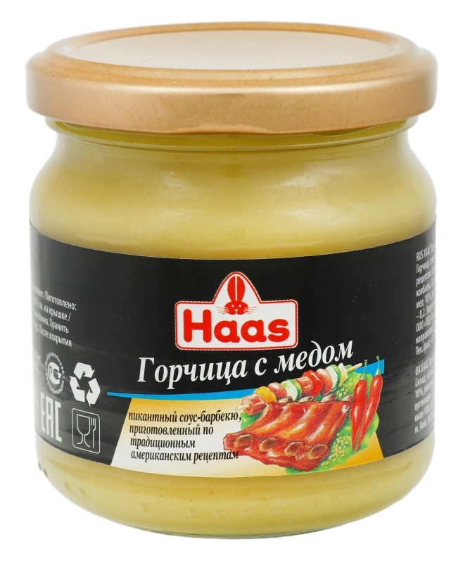 Гірчиця Хаас 215г мед