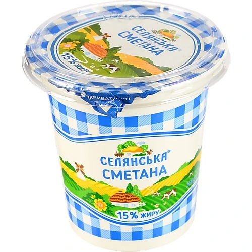 Сметана Селянська 300г 15% ст.