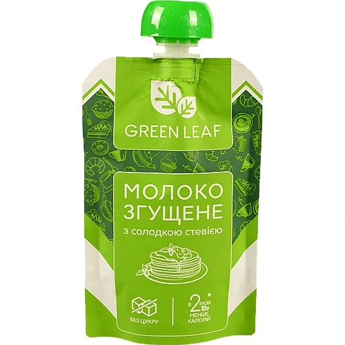 Молоко згущене Green Leaf 90г солодка стевія д.п