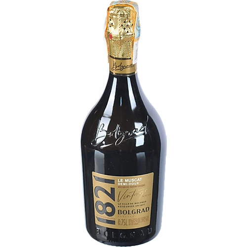 Вино ігристе Болград 0.75л біле мускатне vintage 1821