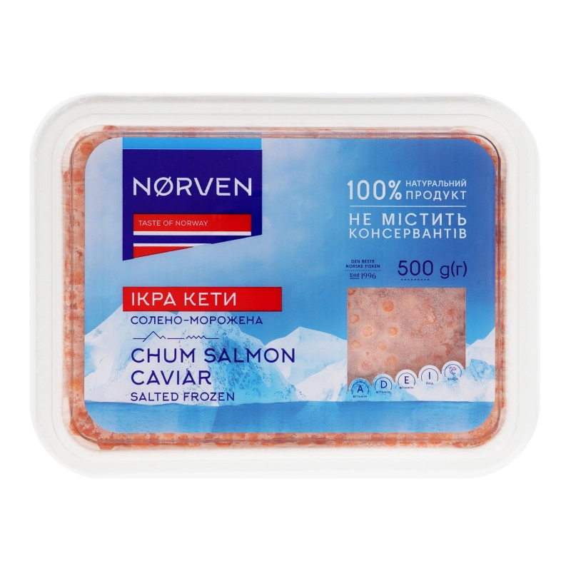 Ікра кети солоно-морожена Norven п/у 500г