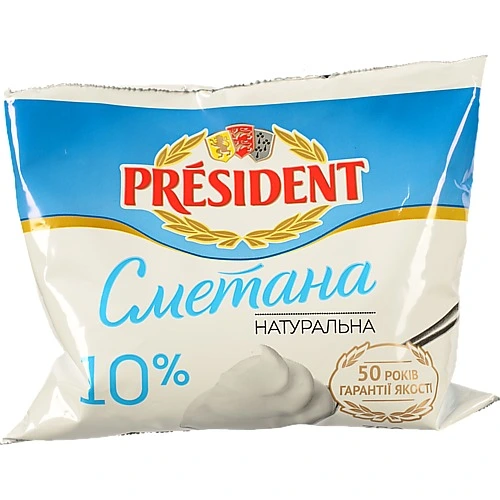 Сметана Президент 350г 10% п.е