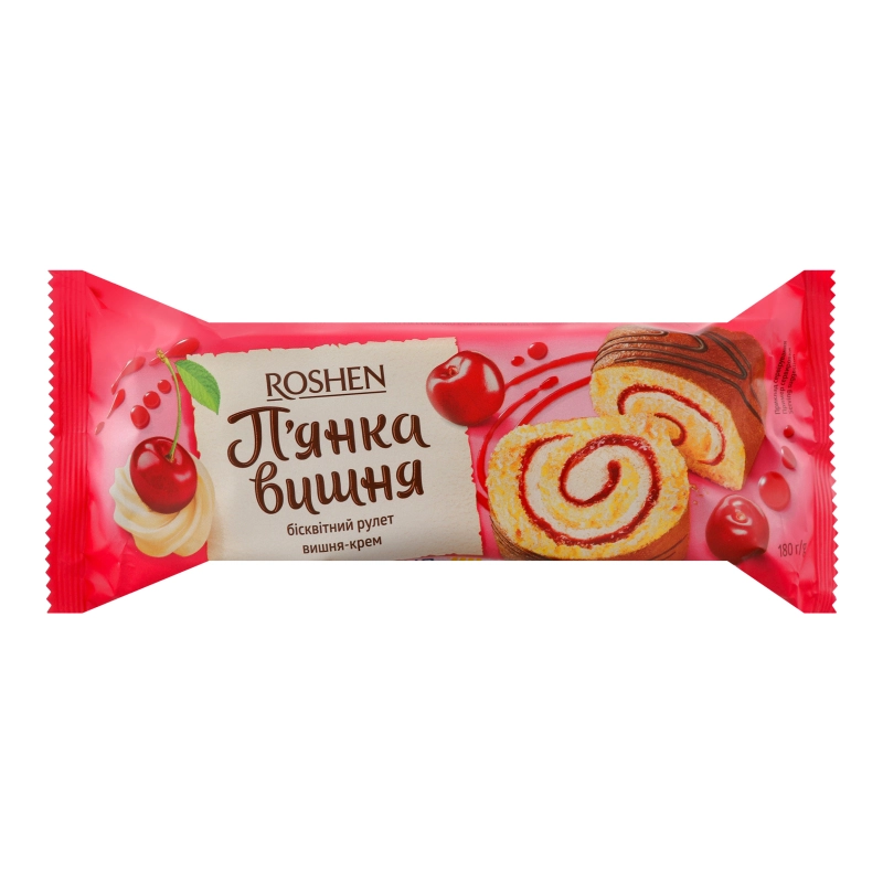 Рулет Рошен 180г п`яна вишня