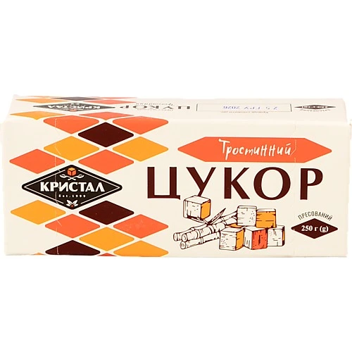 Цукор Кристал 250г тростинний у кубиках