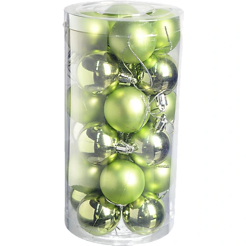 Набір новорічних куль 24шт зелений діам 4cм