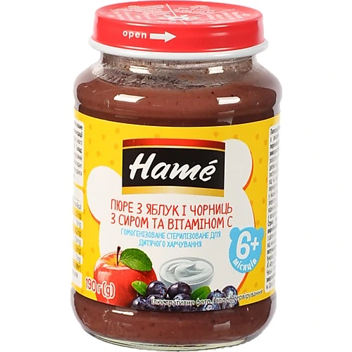 Пюре Hame 190г чорниця сир